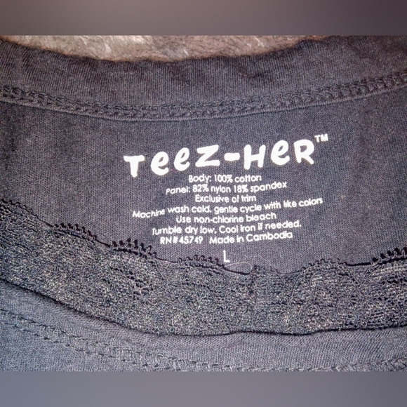 Teez-Her Brand- Tummy Control Panel Tank Top- Color- Black Size- Large - Picture 4 of 4